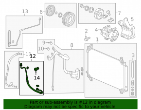 Air conditioning tube condenser-compressor Acura MDX 14-16 prerest