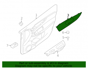 Door trim panel (cards) rear left Nissan Rogue 14-20 graphite