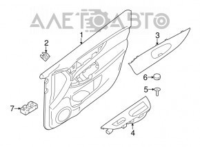 Door trim panel (cards) rear left Nissan Rogue 14-20 graphite
