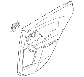 Door trim card rear right Kia Niro 19-22 EV black leather, blue stitching