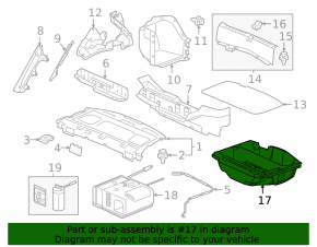 Trunk tray Honda Accord 14-15 hybrid, gray