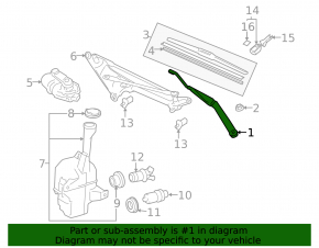 Right wiper arm for Lexus ES350 07-12