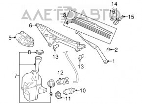 Right wiper arm for Lexus ES350 07-12