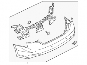 Bare rear bumper for Audi A5 F5 18-19 S-Line with parking sensors