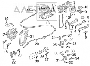 Door hinge lower front left Audi A4 B9 17-