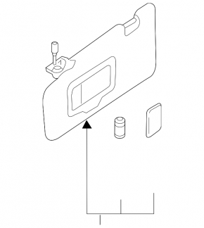 Right visor Subaru Forester 19-SK gray, under the sunroof, without a hook, with backlight, for cleaning