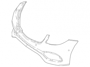 Bare front bumper Mercedes W213 E 17-20 for parking sensors, Luxury