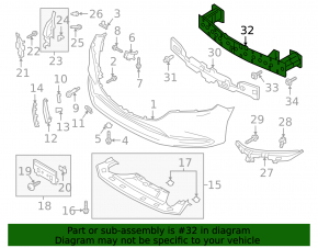 Front bumper reinforcement Mazda 6 18-21