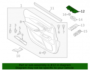 Front right window lift control trim Mazda CX-9 16 - black, gloss, scratches