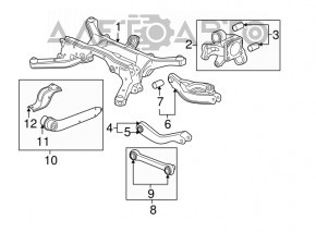 Rear right longitudinal arm GMC Terrain 10-17