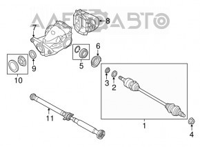 Rear differential gearbox BMW X5 F15 14-18 N55, plug-in 3.15, 127k, corrosion