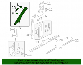 Front pillar trim right Audi Q7 16-21 gray, scratches, for dry cleaning