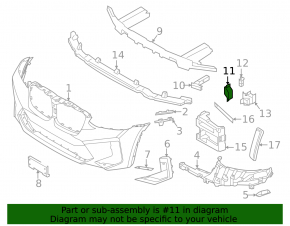 Left front bumper reinforcement bracket for BMW X3 G01 20-24 M