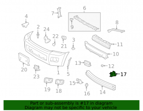Front bumper reinforcement fang left Toyota Sequoia 08-17 for adaptive cruise