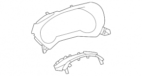 Toyota Venza 21-24 black instrument cluster trim, two parts