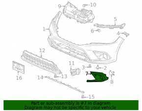 Fog light frame left Honda Civic XI FE/FL 22-