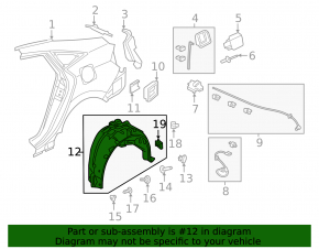 Rear right mudguard Honda Insight 19-22