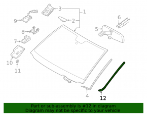 Windshield molding left Toyota Sequoia Tundra 08-16