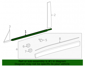 Door-glass molding, central front right Lexus GX550 24-26