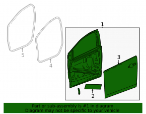 Door assembly front left Chevrolet Volt 16-