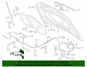 Right hood lock Audi Q3 8U 15-18 with sensor