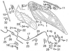 Right hood lock Audi Q3 8U 15-18 with sensor