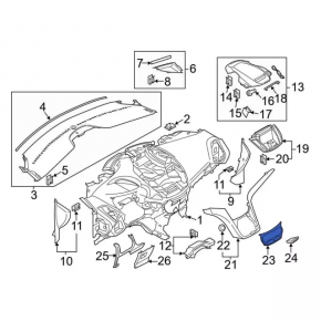 Ford C-max MK2 13-17 climate control panel trim, black