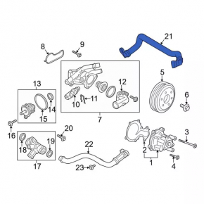 Cooling pipe Ford Focus mk3 15-18 rest 1.0T
