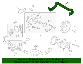 Cooling pipe Ford Focus mk3 15-18 rest 1.0T