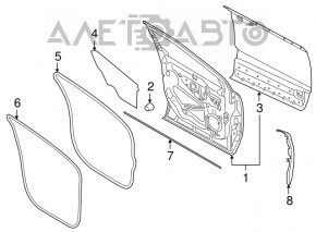 Bare rear left door Lincoln MKX 16-18
