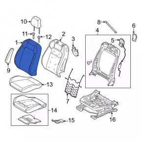 Ford Mustang mk6 2015-2017 coupe driver's seat without airbag, cloth