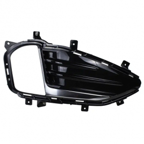 Front bumper grille right Ford Edge 19-24 under fog lights with matte chrome molding