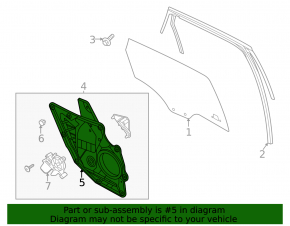 Window lifter with motor rear left Ford Escape MK4 23-