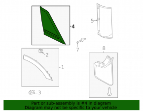 Rear fender trim left Ford Bronco Sport 21-25 front