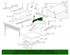 Upper left arch trim trim Jaguar F-Pace X761 17- black, scratch