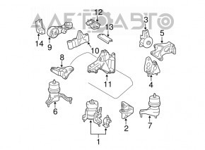 Left engine mount for Toyota Sienna 2010-2011