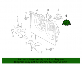 Lexus ES350 07-12 Large Left Cooling Fan Motor