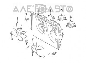 Lexus ES350 07-12 Large Left Cooling Fan Motor