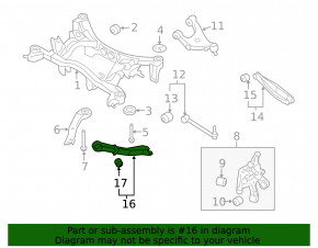 Rear left trailing arm Subaru Forester 08-13 2.5T