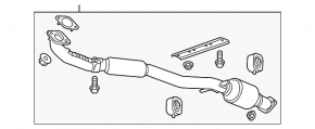 Intake pipe with catalytic converter Chevrolet Malibu 13-15 2.5 under 1 pipe, broken stud