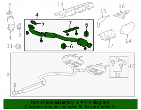 Intake pipe with catalytic converter Chevrolet Malibu 13-15 2.5 under 1 pipe, broken stud