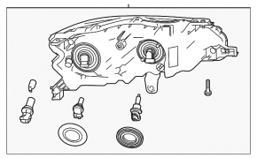 Nissan Altima 19-21 right front headlight, halogen