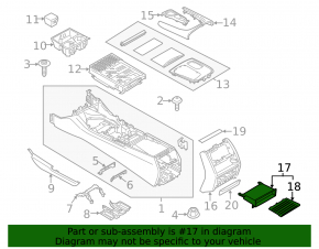Box pocket center console rear BMW 7 G11 G12 16-22