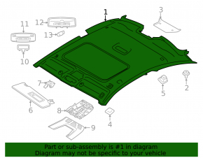 BMW 4 F32 14-20 Coupe headlining, under sunroof, beige OYSTER, for cleaning
