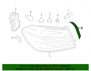 Outer wing light trim right BMW 4 F32 14-16 Coupe