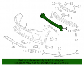 Lexus LX570 Front Bumper Absorber 16-21 Restyling