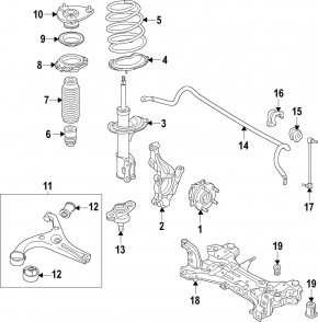 Front right shock absorber for Hyundai Ioniq 18-18 PHEV