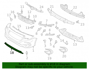 Lower trim of the front bumper Subaru Legacy 23-25