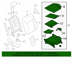 Subaru Legacy 15-19 passenger seat slide