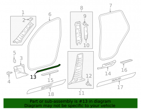 Door sill trim front left Toyota Rav4 06-12